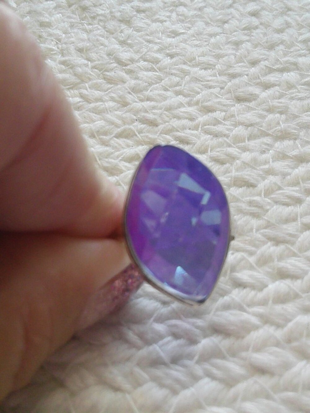 Gorgeous PURPLE AQUA MYSTIC TOPAZ Handmade Sterling 925 Ring Size 8.75 #229F